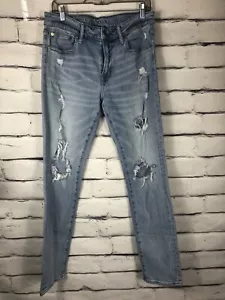 American Eagle Ne(x)t Level Airflex Mens Size 32x32 Blue Distressed Jeans - Foto 1 di 12