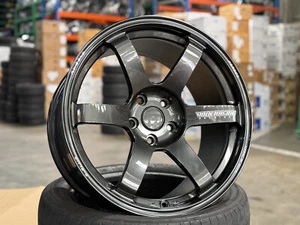 New Genuine 18x9.5 RAYS Volk Racing TE37 SAGA (4 Wheel) Evo X Fairlady 350Z 370Z - Picture 1 of 11