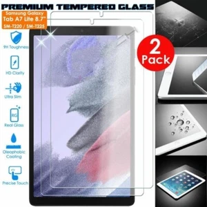 2x TEMPERED GLASS Screen Protector for Samsung Galaxy Tab A7 Lite 8.7" T220/5 - Picture 1 of 3