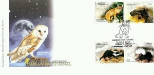 Nocturnal Animals Malaysia 2008 Owl Birds Cat Fauna Wildlife (FDC) *minor toning - Picture 1 of 4