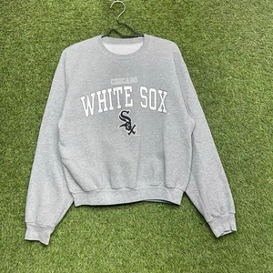 Sudadera Chicago White Sox Para Hombres Grande Cuello Redondo Béisbol Ropa Deportiva Gris Años 90 - Imagen 1 de 10