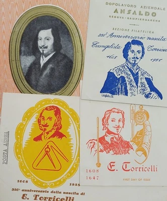 Ernst Torricelli Scientist Themed Covers and Postcards Lot – Physics History - Image 1 of 4