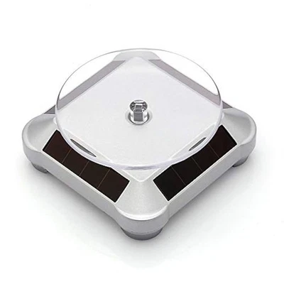 NEW Modern Solar Showcase Turntable 360 Degrees 4" Rotating Display Stand - Image 1 of 2