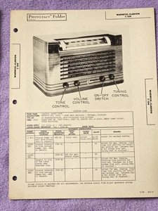 Warwick-clarion C104 VTG Howard Sams 1946 Radio Photofact Folder 461-4 - Picture 1 of 1