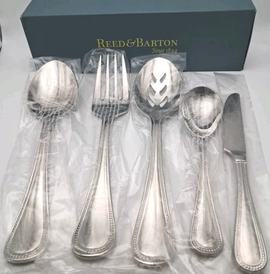 Reed & Barton Grand Hotel II 5 Piece Serving Set 18/10 Stainless Flatware NIB - Image 1 of 4