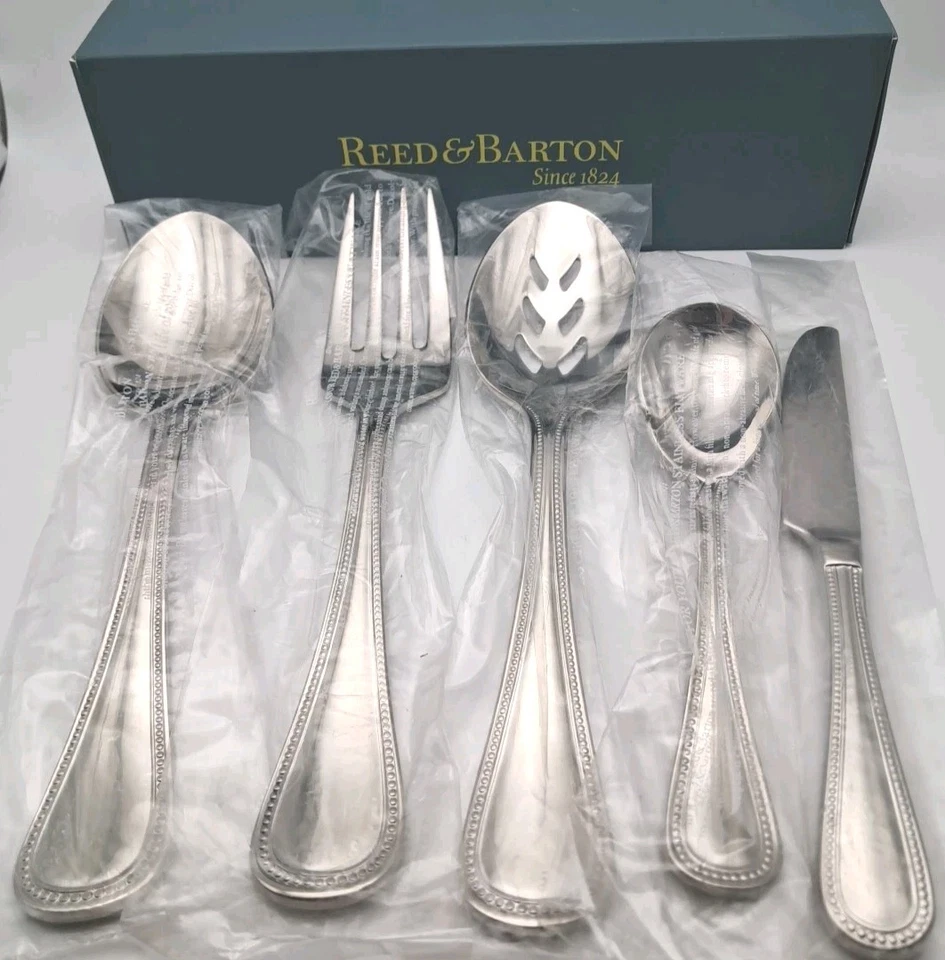 Reed & Barton Grand Hotel II 5 Piece Serving Set 18/10 Stainless Flatware NIB - Image 1 of 4