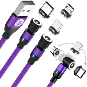 Magnetic Charging Cable (3Pack 3 3/6 6/6 6FT) 180° & 360° Rotation Removable 3 i - Picture 1 of 12