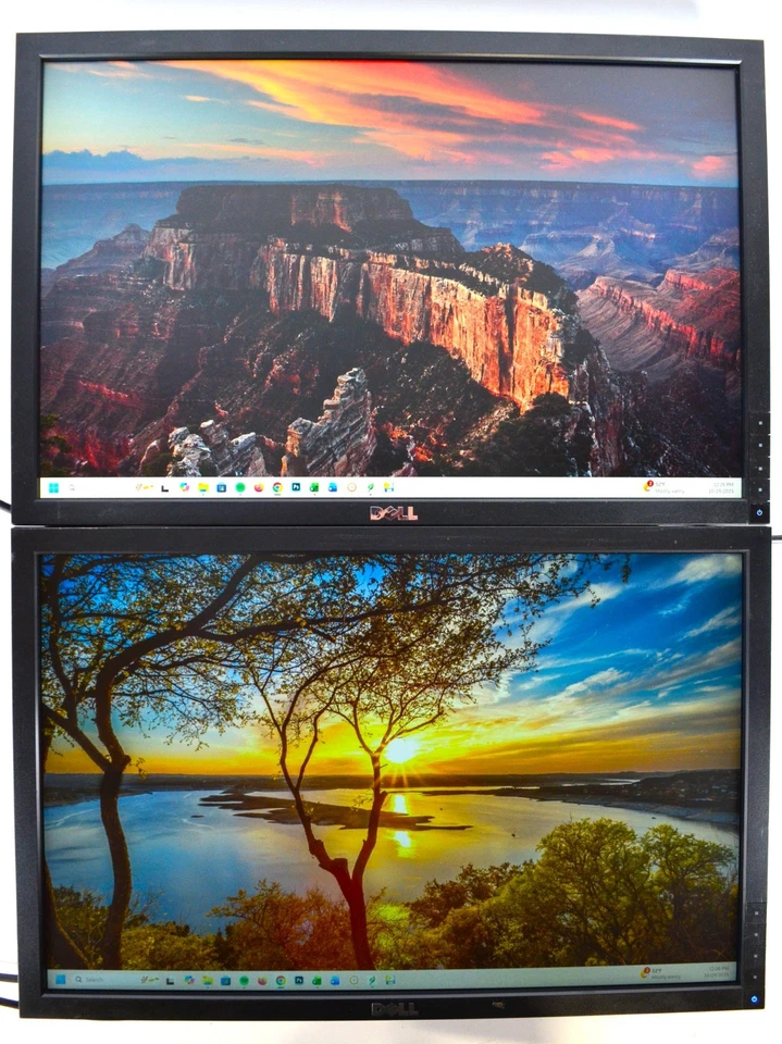 Lot of 2 Dell P2210 22" 1680x1050 16:10 LCD Monitor VGA/DVI/DisplayPort No Stand - Image 1 of 4