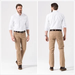 Pantaloni chino BRAX Cooper fantasia regular fit kaki 35/32 - Foto 1 di 10
