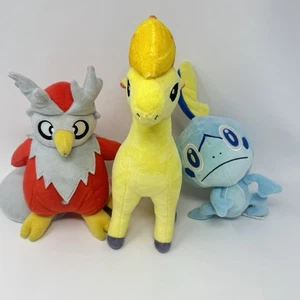Pokemon Plush Ponyta Sobble Delibird Lot Of 3 Stuffed Animal Jazwares Tomy - Picture 1 of 18
