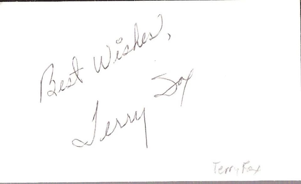 Terry Fox Detroit Tigers Relief Pitcher Autographed 3x5 Index Card - Image 1 of 1