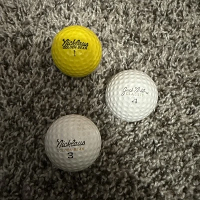 MacGregor Jack Nicklaus Vintage Golf Balls Golden Bear x2, Classic x1. Lot of 3 - Image 1 of 4