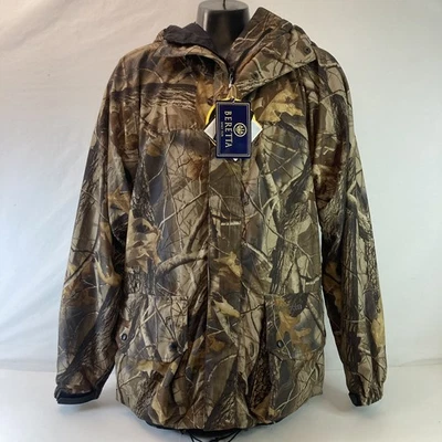 Beretta Waterproof Camo Hunting Jacket Mens 2XL RealTree Hardwoods Waterfowl NEW - Image 1 of 4
