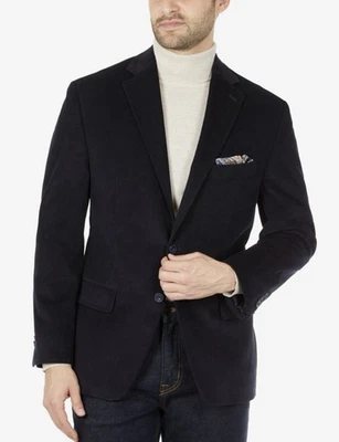 Abrigo deportivo liso de pana elástica de ajuste clásico Michael Kors para hombre, azul marino oscuro, 46R Foto 1 de 4