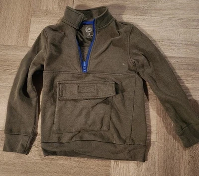 Gymboree Sz 6 Boys Green Sweater 3/4 Zip - Image 1 of 2