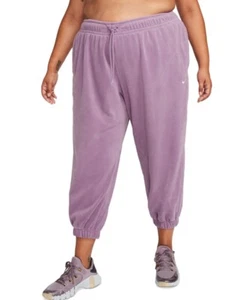 Pantalones deportivos Nike para mujer talla grande ajuste térmico sueltos de vellón violeta polvo nuevos con etiquetas - Imagen 1 de 3