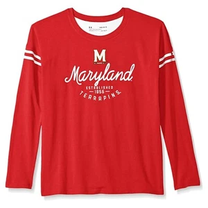 Under Armour NCAA Maryland Terrapins Teen-Girls NCAA Girls L/S Striped Tee, XS - Picture 1 of 2