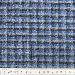 Mercedes Benz Fabric C107 R107 SL SLC W124 W201 Checkered 3 Blue 032 072 - Picture 1 of 4