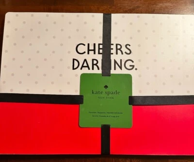 Kate Spade 红白假日 Placemat 4 件套“Cheers Darling”新品 — 第 1/2 张图片