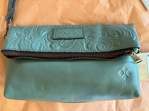 Patricia Nash Women's Valerie Color Sage Leather Wristlet/Clutch Bag NWT - Picture 1 of 7