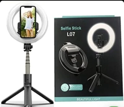Selfie Stick Tripod Ring Light Foldable And Portable Holder For Photos and Video - Image 1 of 4