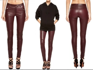 Blk Dnm Leather Pant 1 Motorcycle Ruby Biker Pants Leather Trousers Sexy 26 - Picture 1 of 11