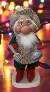 Vintage Babbo Natale Miglior Natale Animato Gnomo Keebler Elfo Chef 22" Muove Funziona - Foto 1 di 16
