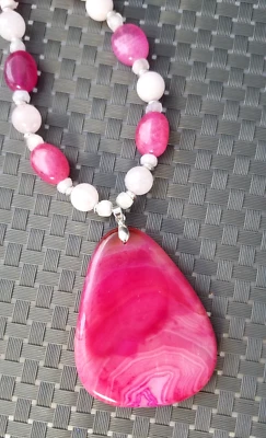 Nuevo Collar Colgante Único Genuino Ágata Rubí Piedras Preciosas Cuentas 27"-29" Foto 1 de 4