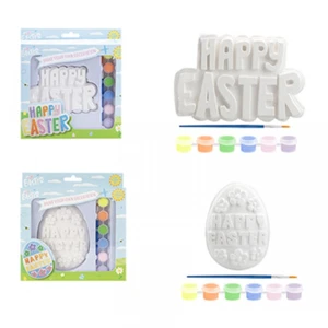 Paint Your Own Easter Decoration Egg Sign Plaster Set Childrens Craft Activity - Picture 1 of 3
