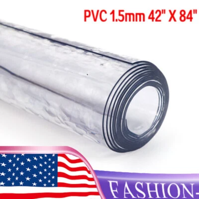 Clear Transparent PVC Plastic Tablecloth Protector Waterproof Dining Table Cover - Image 1 of 4