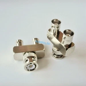 2X BNC male plug to two BNC female triple Y in series RF adapter connector 3 way - Picture 1 of 7
