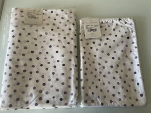 Yves Delorme POMPOM Figue Queen Flat Sheet + 2 Boudoir Pillowcases cotton France - Picture 1 of 4