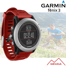 Garmin Fenix 3 Multisport GPS Sports Watch with Outdoor Navigation - Red/ Silver
