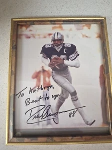 Drew Pearson Dallas Cowboys signiert 8x10 Foto im Rahmen/wie besehen: LESEN/kein Zertifikat - Bild 1 von 5