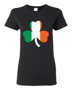 Irish Flag Shamrocks St. Patricks Day Women Graphic T-Shirt - Picture 1 of 16