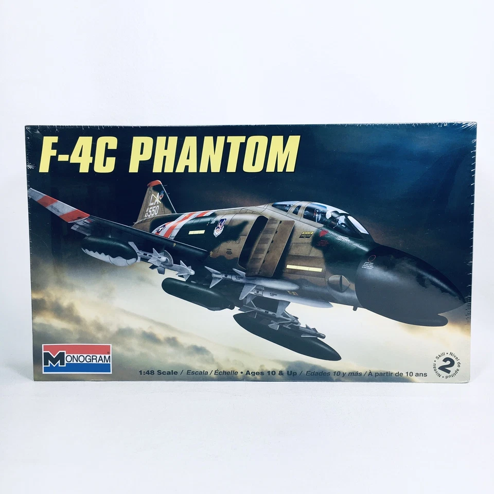 Monogram F-4c Phantom Fighter Jet 1 Scale Model Kit Skill Level 2 2010