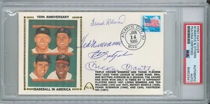 MANTLE WILLIAMS ROBINSON YAZ Signed Triple Crown First Day Cover PSA 84603341 - Picture 1 of 1