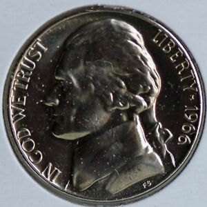 1966 Jefferson Nickel 5 Cent Coin from SMS Special Mint Set Five-Cents