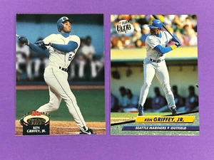 Ken Griffey Jr 1992 Fleer Ultra #123 + 1992 Stadium Club #400 Seattle Lot - Picture 1 of 4