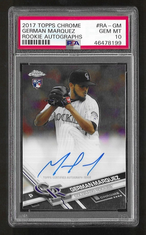 2017 Topps Chrome Autograph RA-GM German Marquez RC Rookie PSA 10 - Image 1 of 1