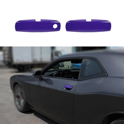 Cubierta de manija de puerta exterior púrpura apta para Dodge Challenger 2012~2021 2 piezas Foto 1 de 4