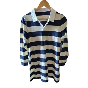 Wonder Nation Striped Navy and White Girls Polo Dress Size XL Nautical Patriotic - Picture 1 of 3
