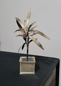 Rara planta miniatura italiana vintage de plata de ley 925 FERRARA en maceta cuadrada - Imagen 1 de 24