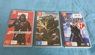 Nintendo Switch x3 Morbid + Monster Hunter + Ghostrunner (Can Swap Games) = $90 - image 1 of 4