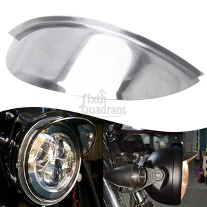 7" Round Headlight Visor Chrome For Harley Street Glide Suzuki Boulevard 2005-23 - Picture 1 of 24