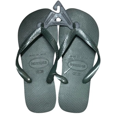 Sandalias Chanclas Havaianas Unisex Verde Oliva Oscuro Talla 7/8W- 6/7M Nuevas Con Etiqueta Foto 1 de 4