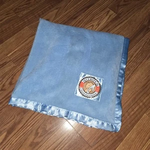 Peanuts Linus Blue Satin Trim Baby Blanket Plush Security Is a Thumb Lovey - Picture 1 of 7