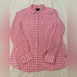 Camisa J CREW Clásica Niño Calce Abotonada Rosa Cuadros Para Mujer 8 - Imagen 1 de 2