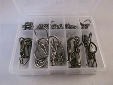 100 Angelhaken in Box Größen 3 4 5 6 7 8 9 11 12 Gemischt Edelstahl Widerhaken