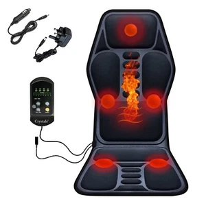 8 Modes Massage Cushion Full Back Car Chair Seat Pad Mat Neck Heat Massager UK - Picture 1 of 9